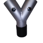 Deluxe Y Pattern Splitter with Additional Butterfly Valves including a short hose for connecting at fog port outlets.